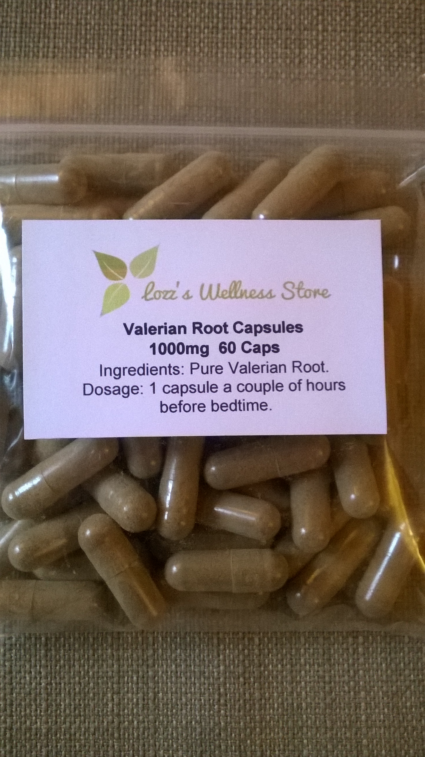 Valerian Root Capsules 1000mg 60 Caps Lozz's Wellness Store