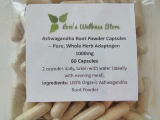 Ashwagandha Root Powder Capsules – Pure, Whole-Herb Adaptogen 1000mg 60 Capsules